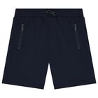Boys White & Navy Blue Shorts Set, 2, hi-res