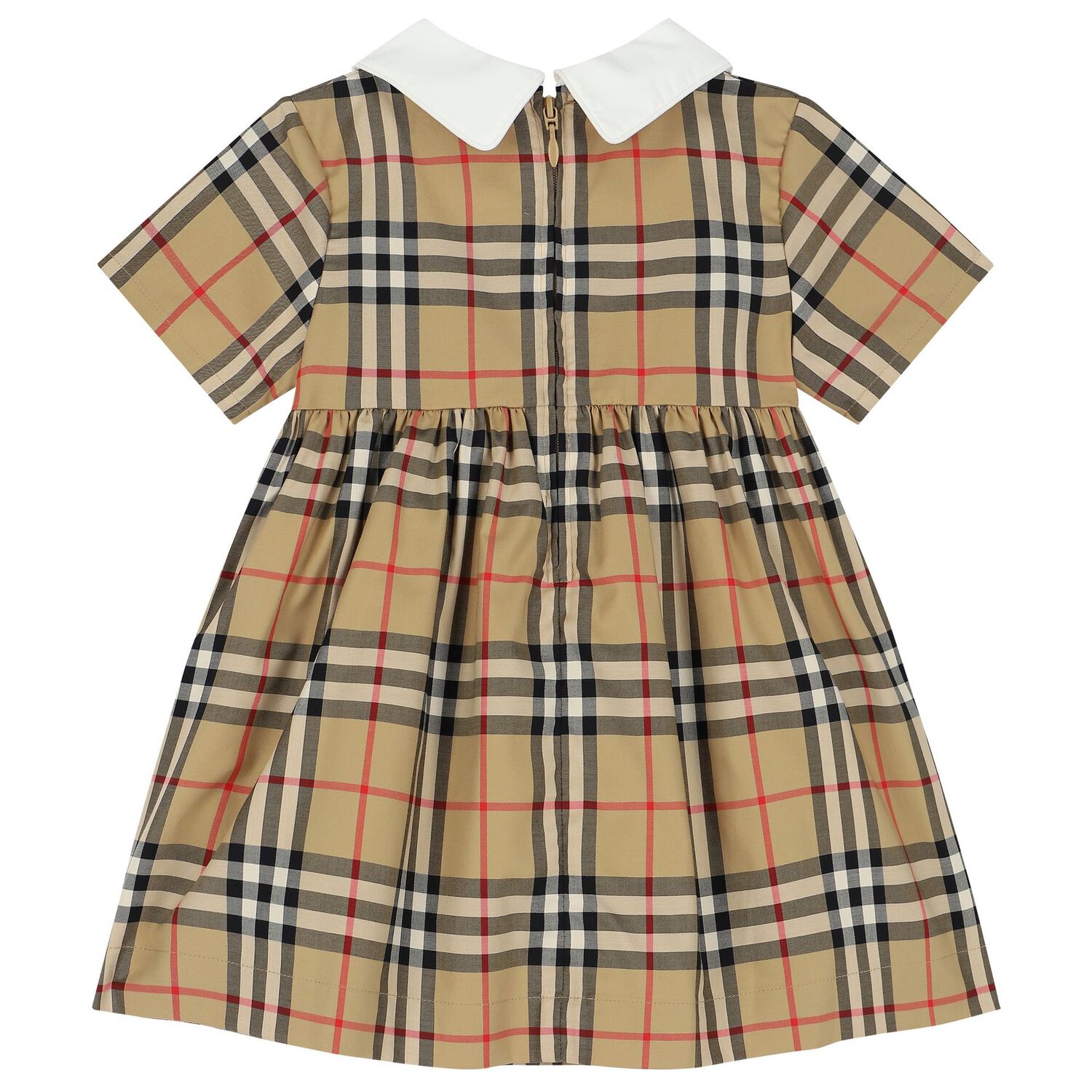 Baby Girls Beige Check Dress Set, 1, hi-res