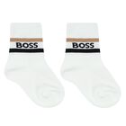 Baby Boys White Logo Socks ( 3-Pack ), 1, hi-res