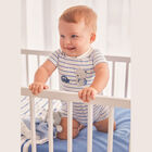 Baby Boys Blue & White Romper, 1, hi-res