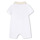 Baby Boys White & Beige Romper, 2, hi-res