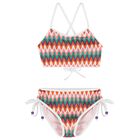 Girls Multi-Coloured Zig-Zag Bikini, 1, hi-res