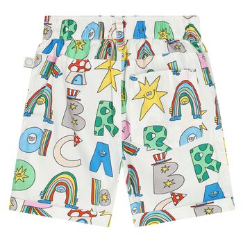 Younger Boys Ivory Logo Shorts, 1 Younger Boys Ivory Logo Shorts