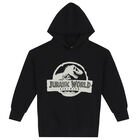 Black Embroidered Jurassic Logo Hooded Top, 1, hi-res