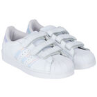 Girls White Superstar Trainers, 1, hi-res