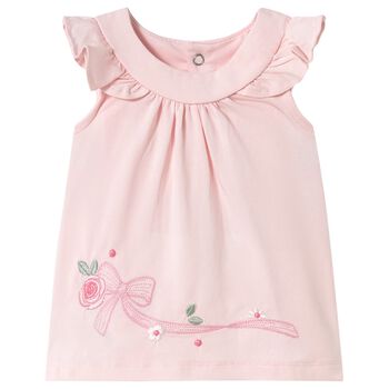 Baby Girls Pink Embroidered Dress