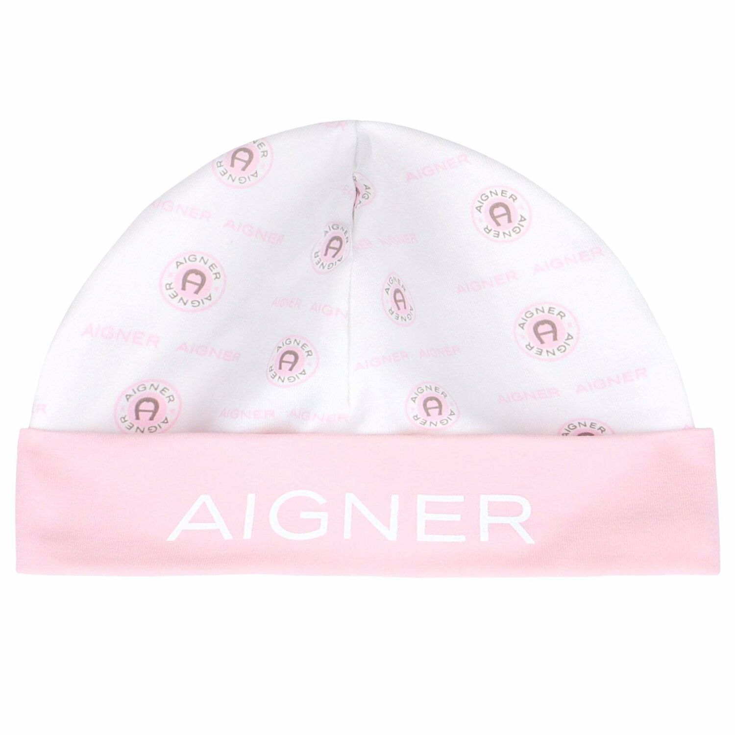 Baby Girls White & Pink Logo Hat, 1, hi-res image number null