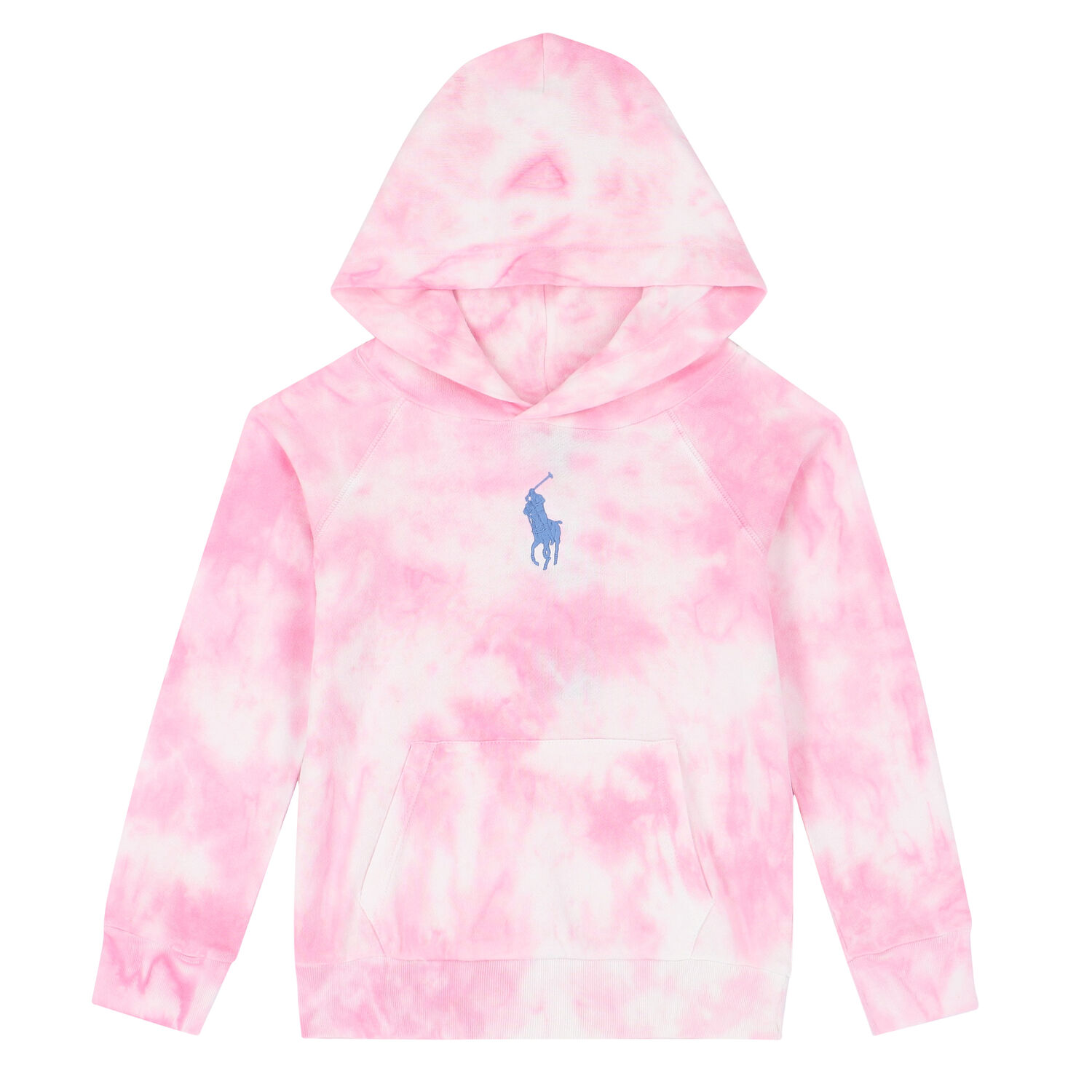 Girls Pink Tie Dye Logo Hooded Top, 1, hi-res image number null