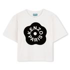 Girls White Boke Flower Logo T-Shirt, 1, hi-res