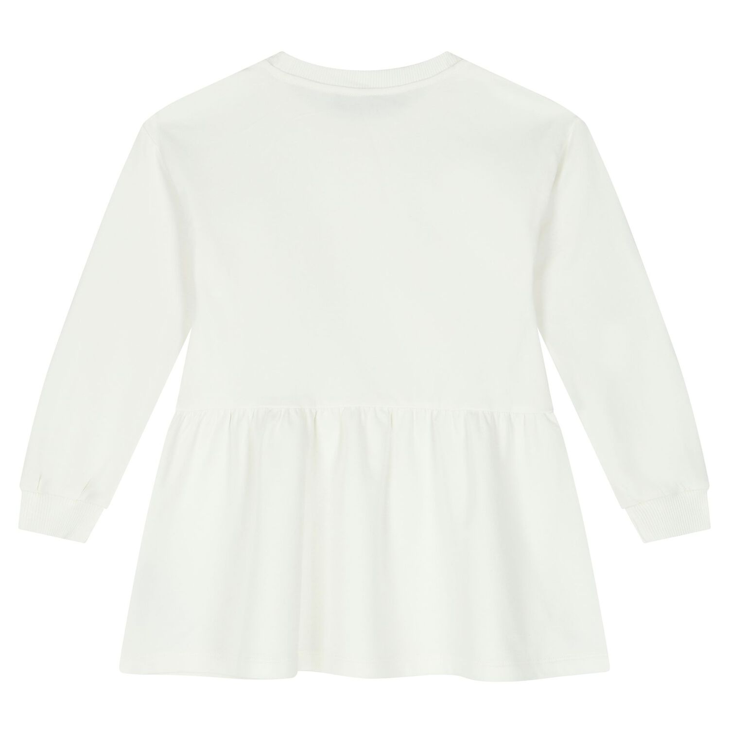 Girls Ivory Teddy Bear Logo Dress, 1, hi-res