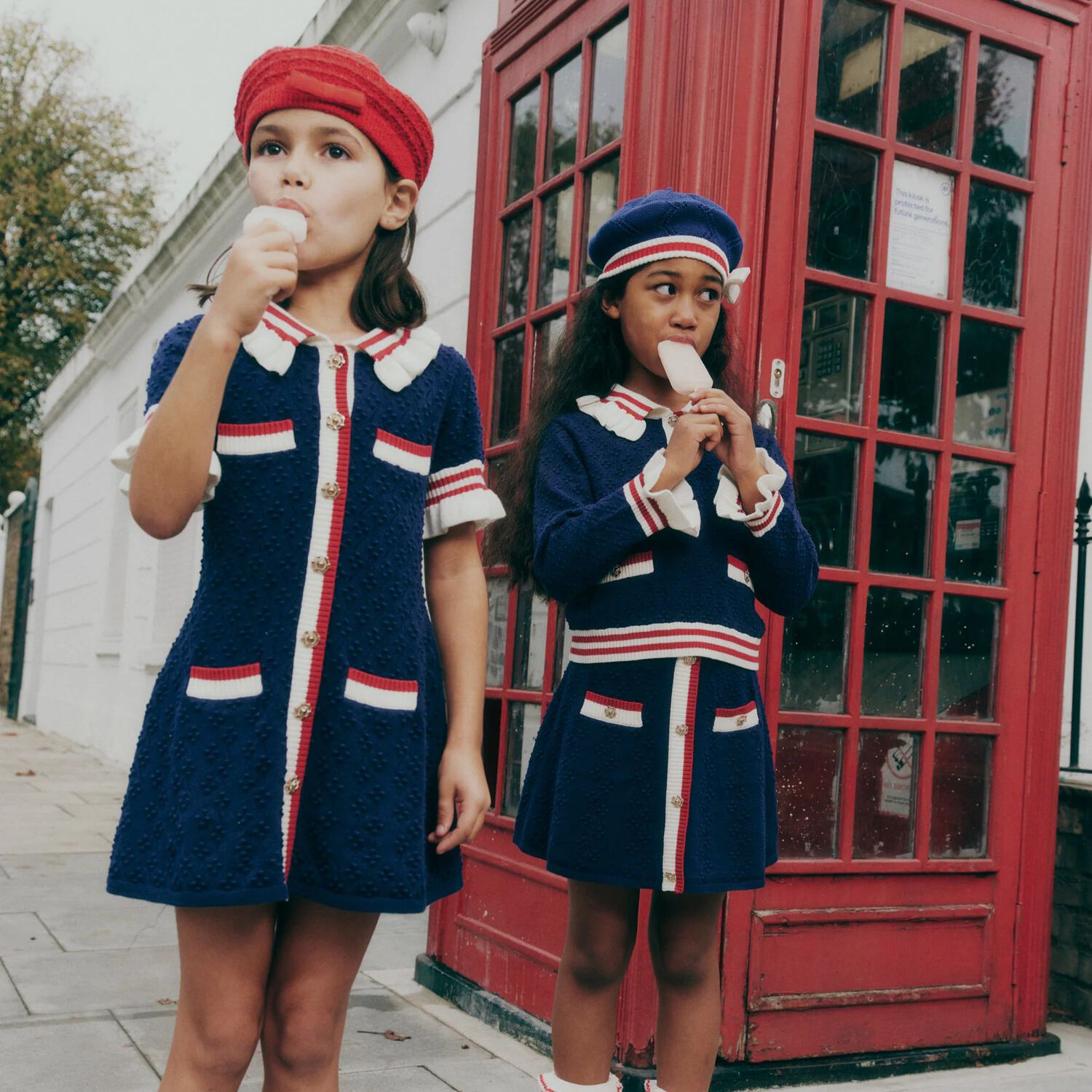 Girls Navy Blue Knit Dress, 1, hi-res image number null