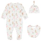 Baby Girls White Hearts Babygrow Set, 1, hi-res