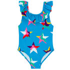 Girls Blue Stars Swimsuit, 1, hi-res