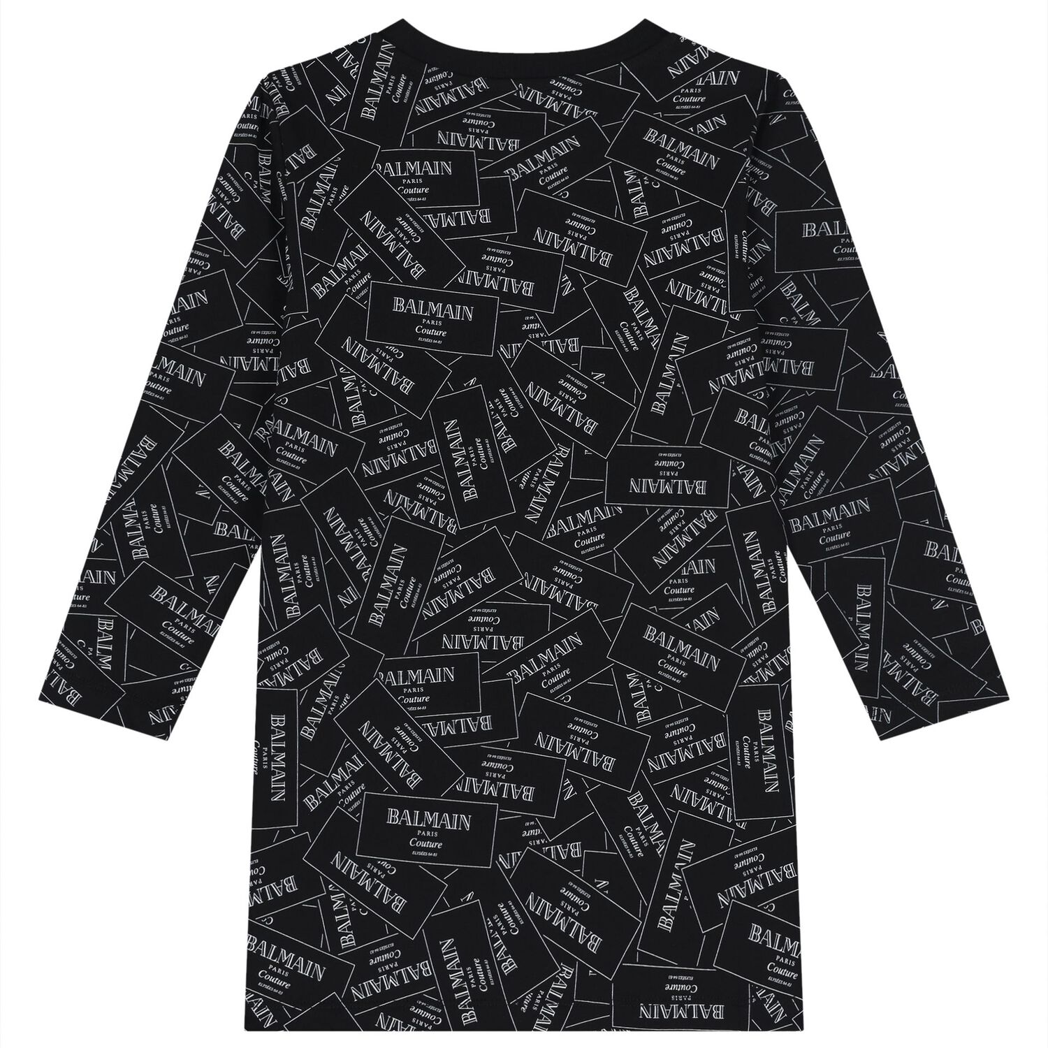 Girls Black & White Logo Dress, 1, hi-res