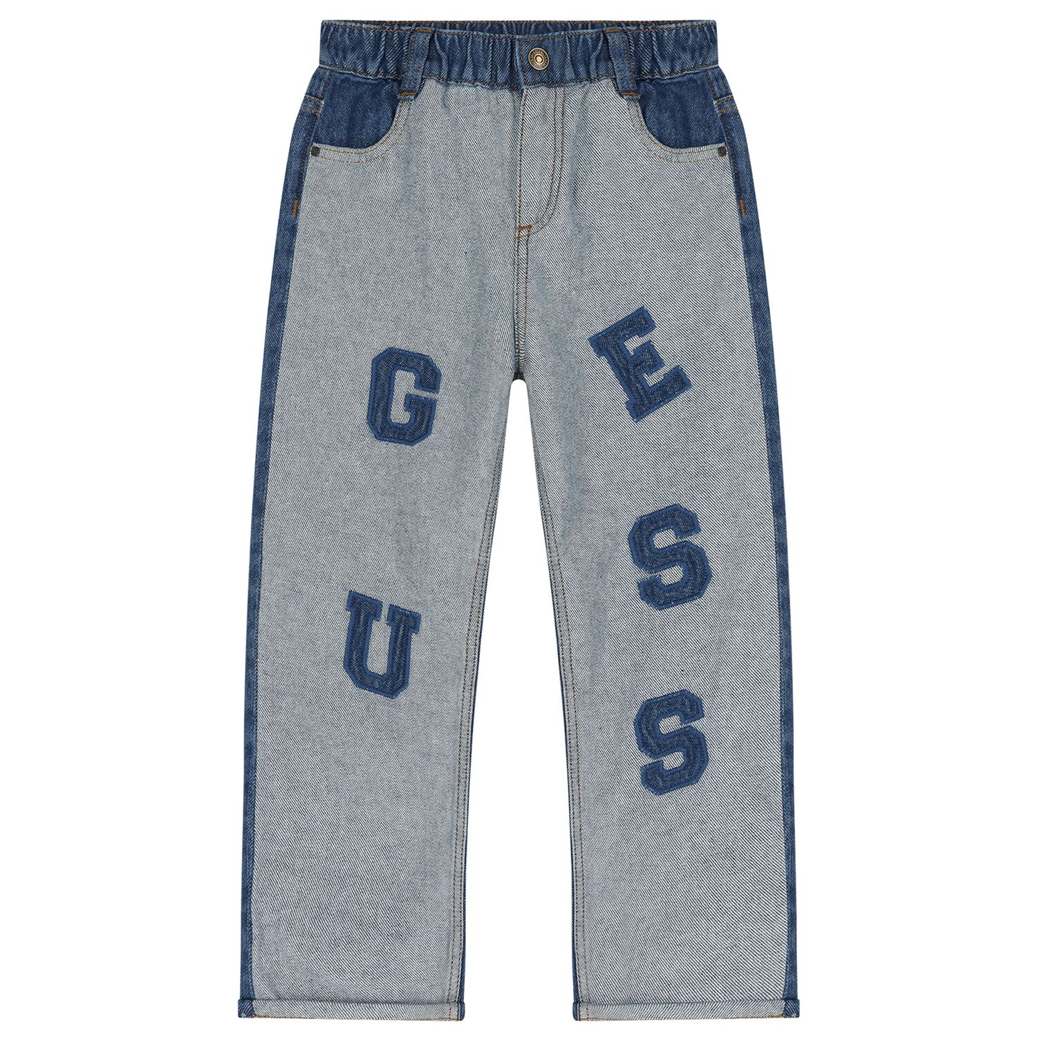 Boys Blue Logo Denim Jeans, 1, hi-res