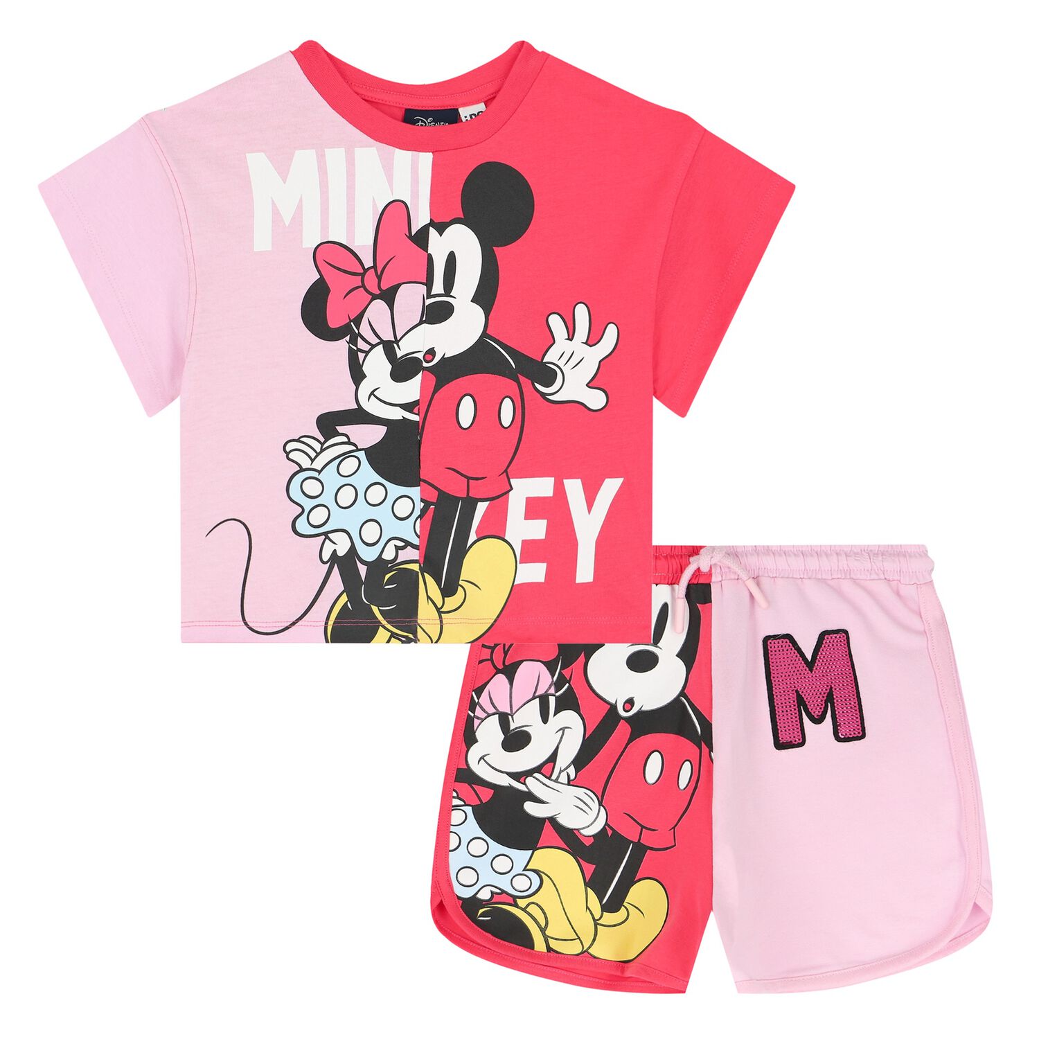 Girls Pink Minnie Mouse Shorts Set, 1, hi-res