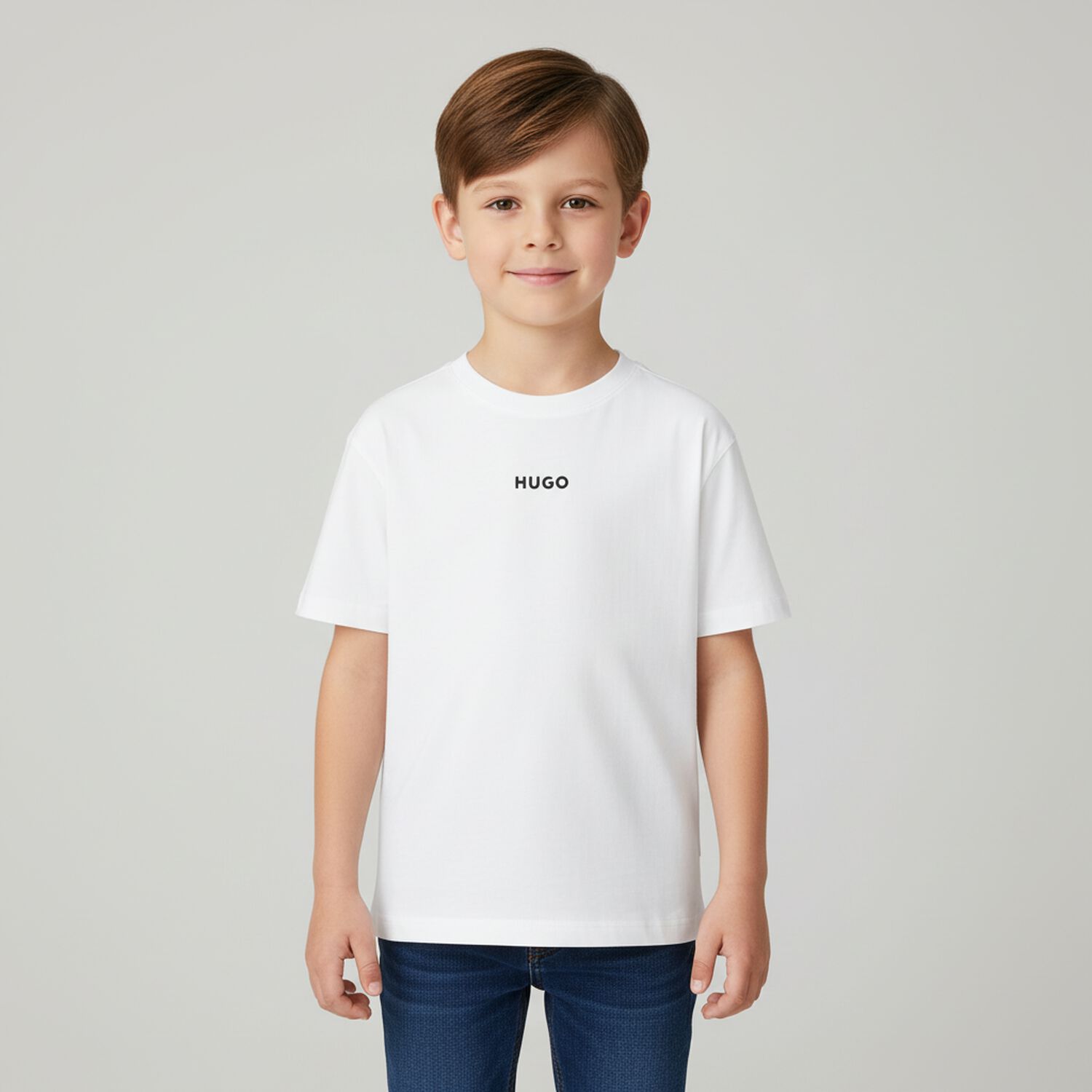 Boys White Logo T-Shirt, 2, hi-res