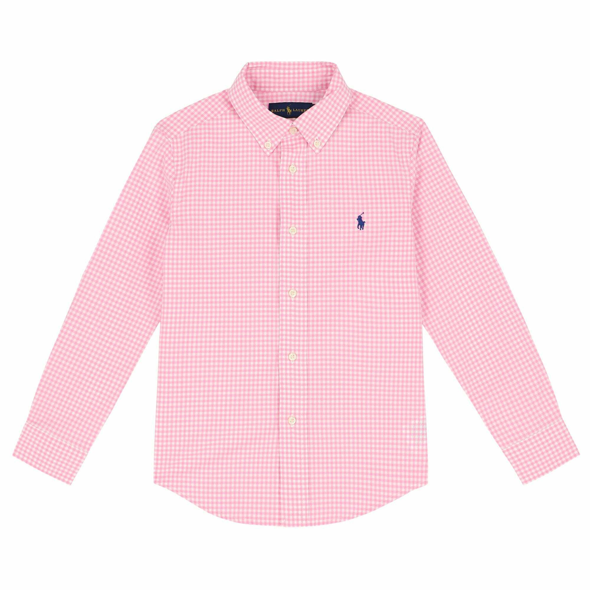 Boys pink ralph lauren shirt store