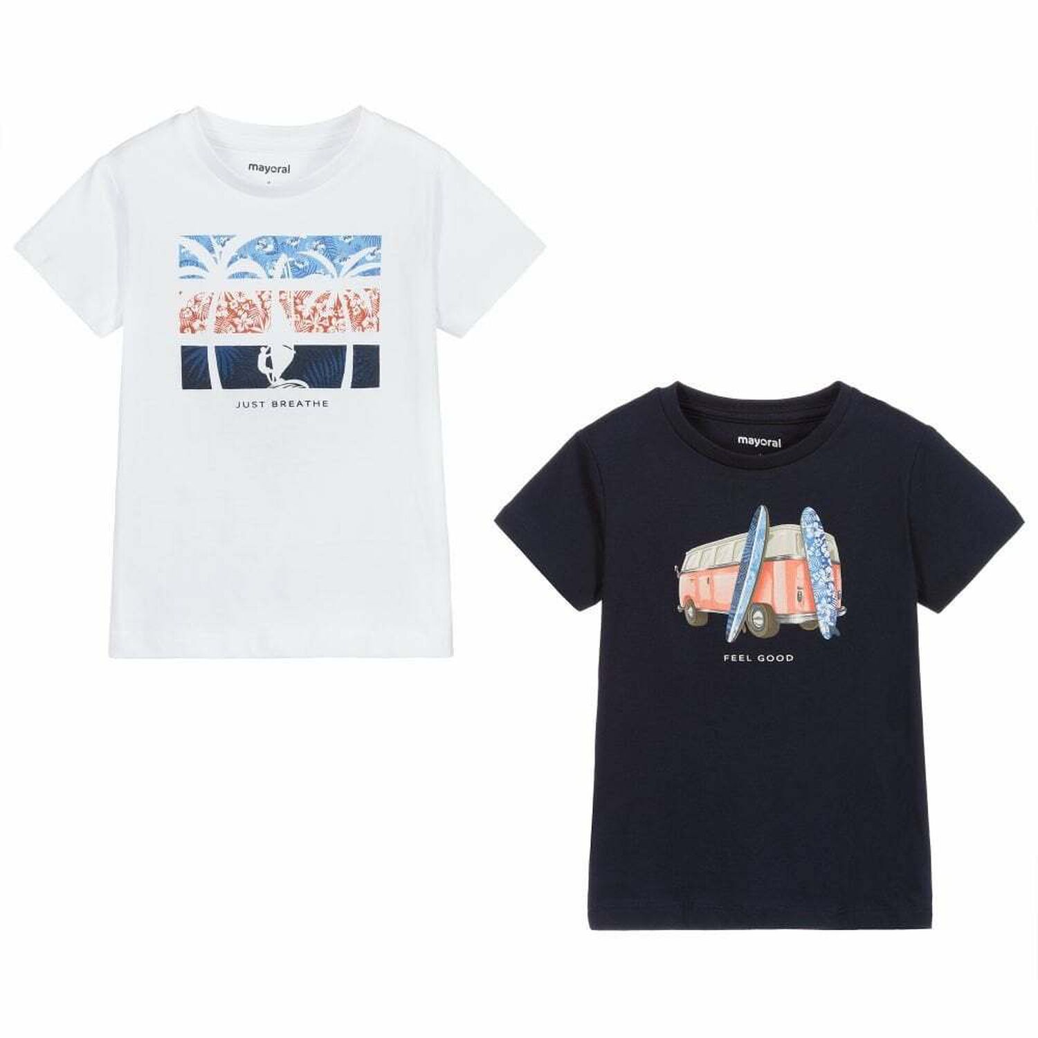 Boys White & Navy T-Shirt Set (2-Pack), 1, hi-res