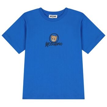 Blue Teddy Bear Logo Long Sleeve Top
