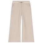 Girls Beige Wide Leg Trouser Set, 1, hi-res