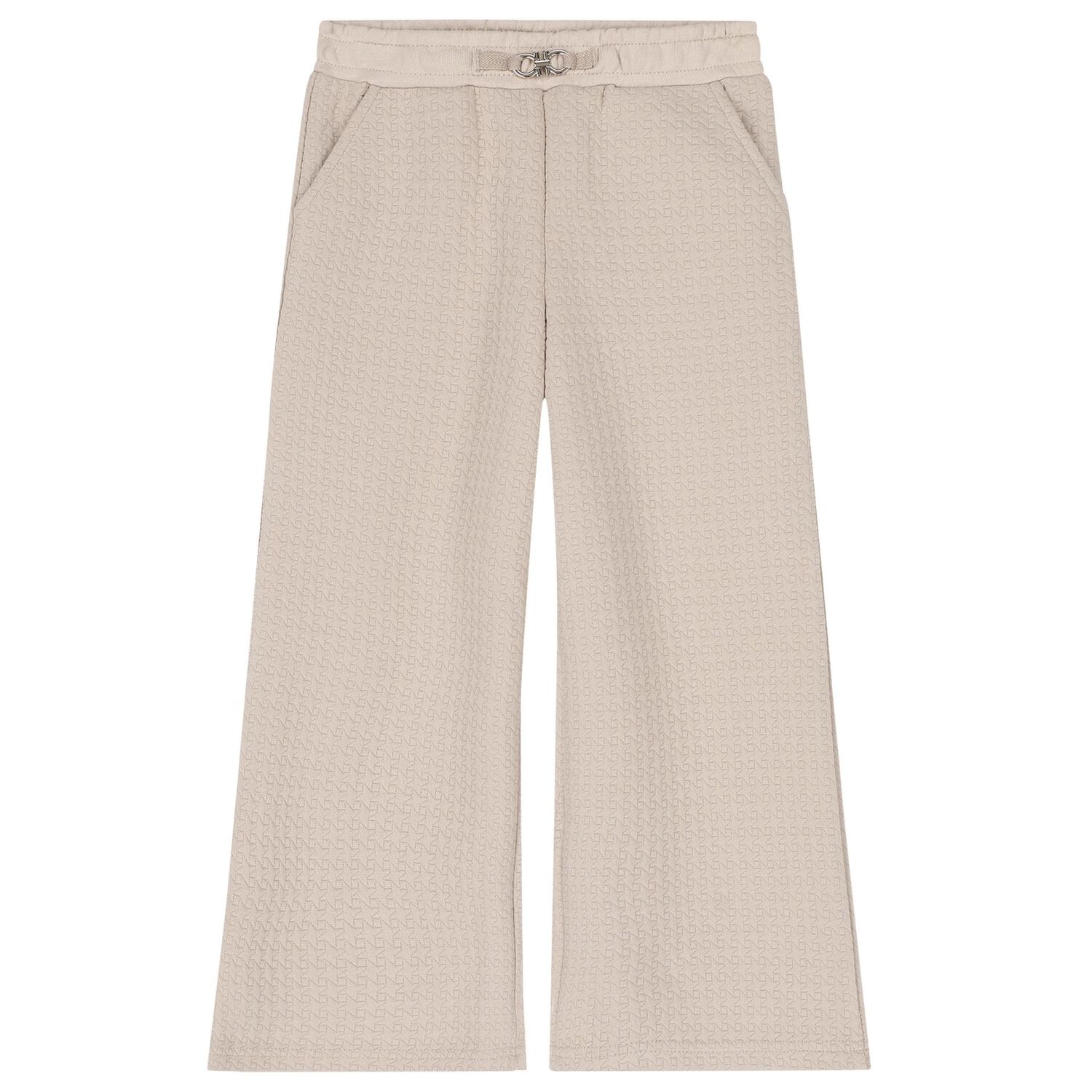 Girls Beige Wide Leg Trouser Set, 1, hi-res