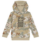 Beige & Green Trefoil Logo Camouflage Tracksuit, 1, hi-res