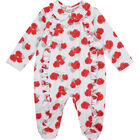 Baby Girls White & Red Roses Babygrow, 1, hi-res