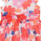 Girls Pink & White Floral Chiffon Dress, 1, hi-res
