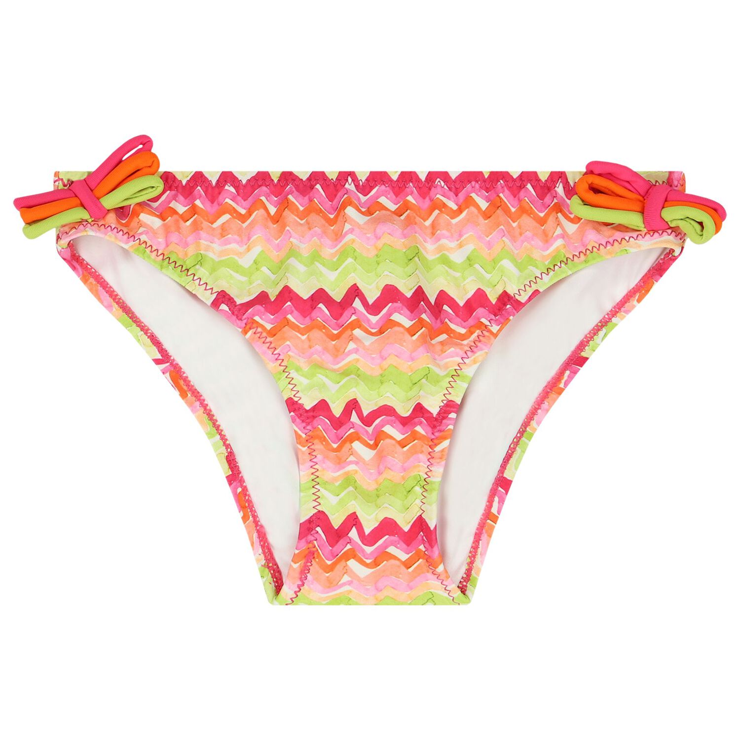 Girls Orange & Green Zig zag Bikini, 1, hi-res image number null