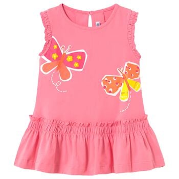 Younger Girls Pink Butterfly Dress