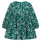 Girls Green Floral Dress, 1, hi-res