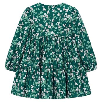 Girls Green Floral Dress