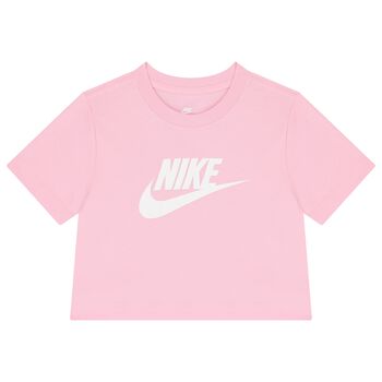 Girls Pink & White Logo T-Shirt