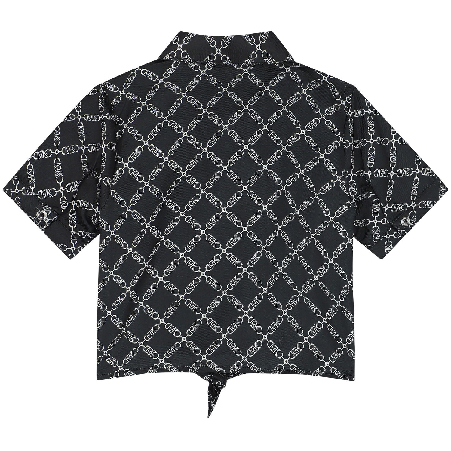 Girls Black Chain Logo Shirt, 1, hi-res