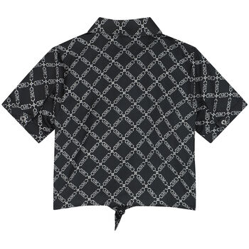 Girls Black Chain Logo Shirt