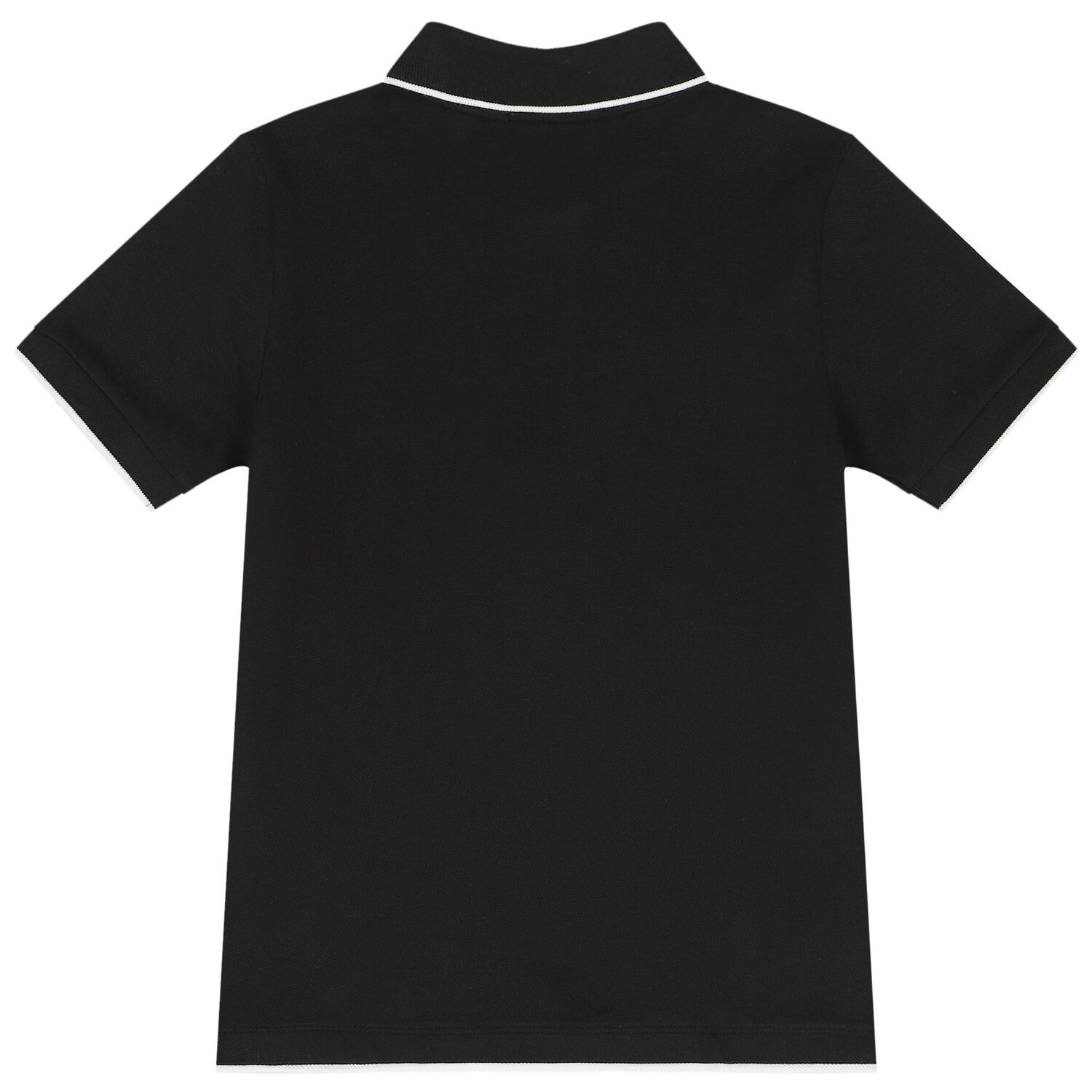 Boys Black Logo Polo Shirt, 1, hi-res