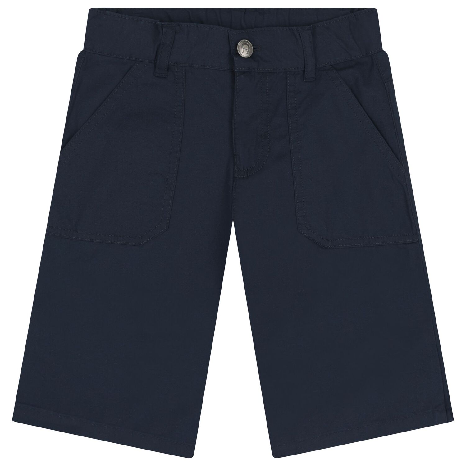 Boys White & Navy Blue Logo Shorts Set, 1, hi-res