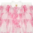 Girls White & Pink Rose Tulle Skirt, 1, hi-res