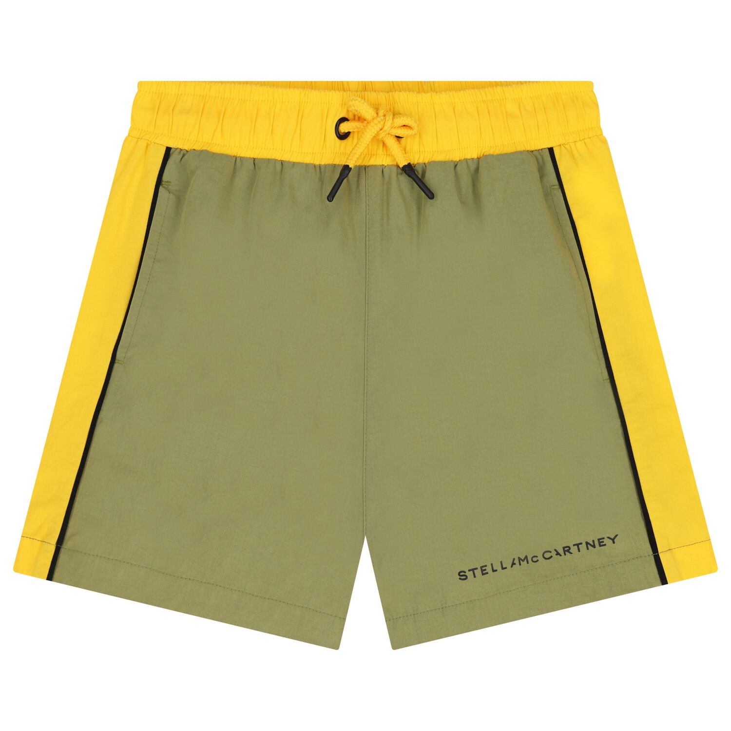 Boys Green & Yellow Logo Shorts, 1, hi-res