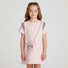 Girls Pink Bag Logo Dress, 1, hi-res