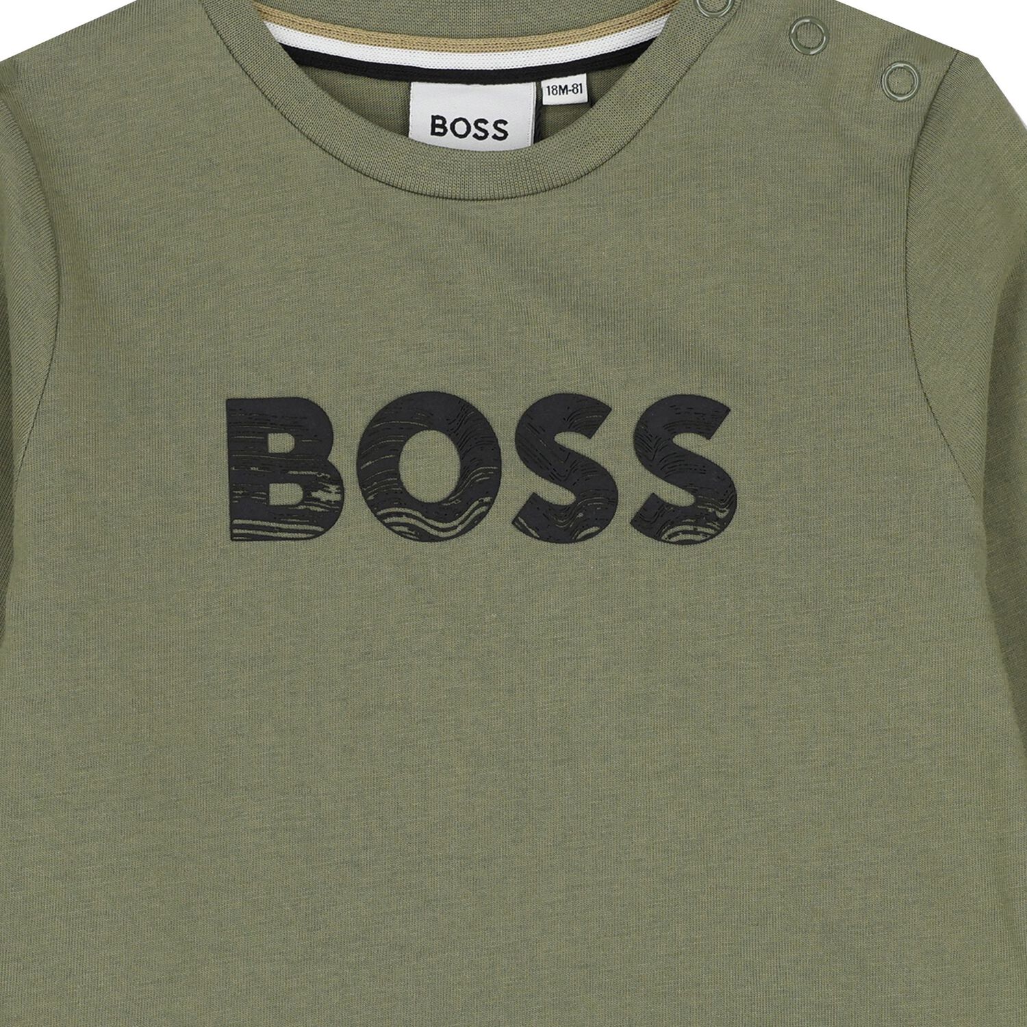 Younger Boys Green Logo Long Sleeve Top, 3, hi-res image number null