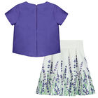 Girls Purple & Ivory Floral Skirt Set, 1, hi-res