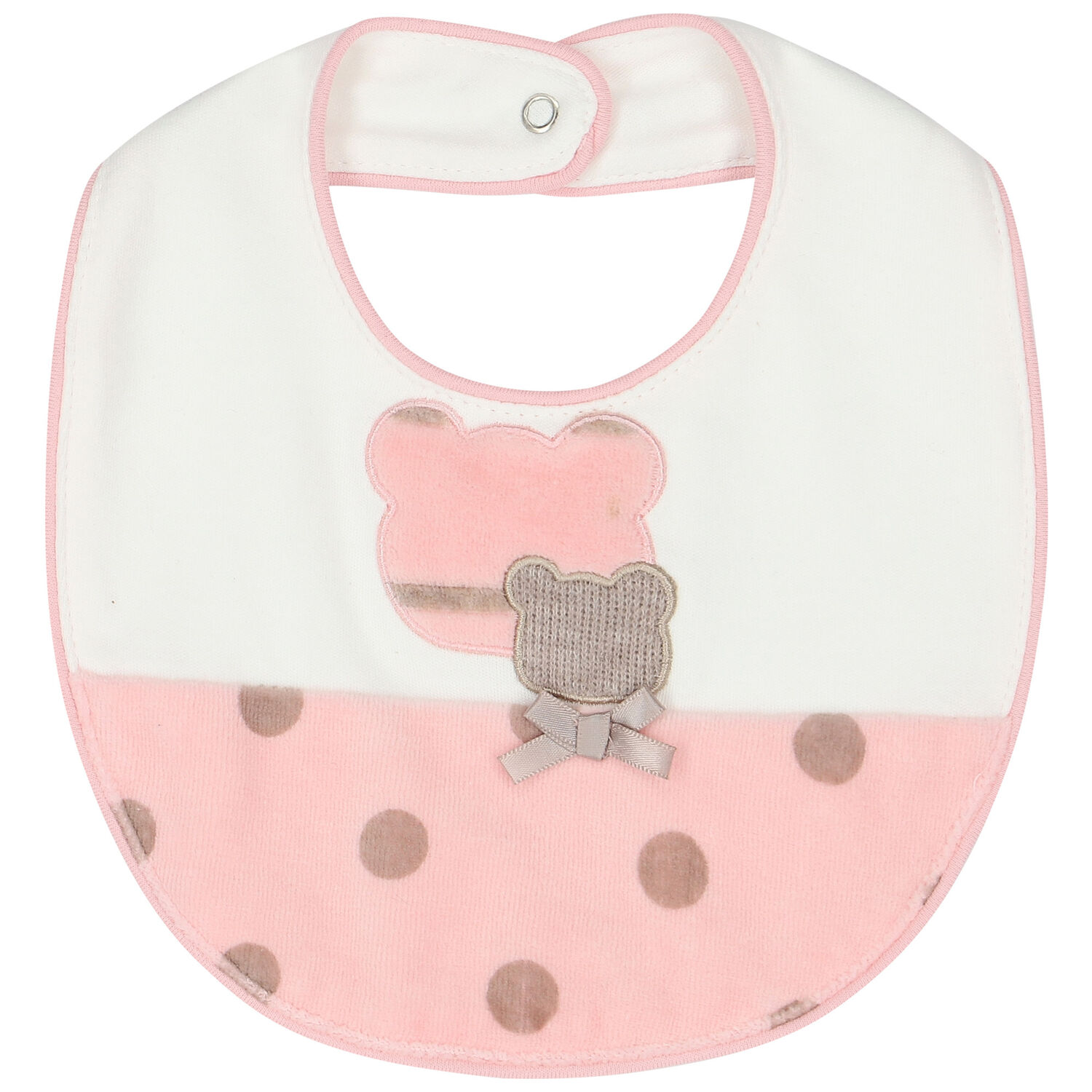 Baby Girls Pink & Ivory Bib ( 2-Pack ), 1, hi-res