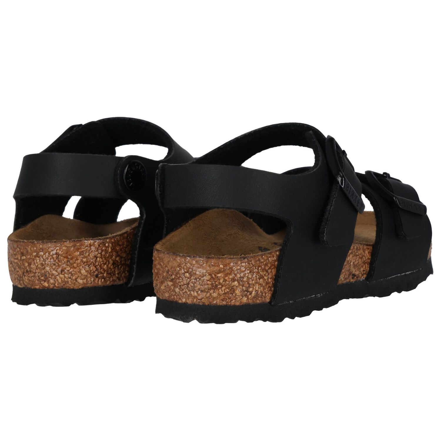 Younger Black Faux Leather Sandals, 1, hi-res image number null
