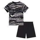 Younger Boys Black Logo Shorts Set, 1, hi-res