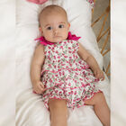 Baby Girls White & Pink Floral Romper, 1, hi-res
