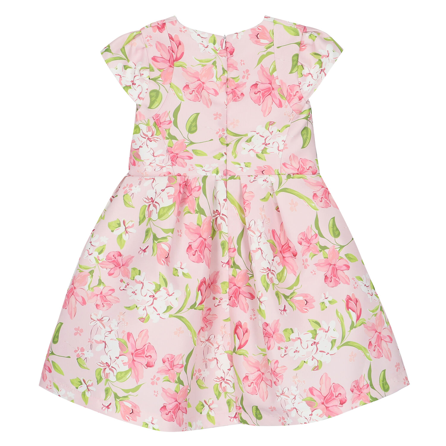 Girls Pink Floral Printed Dress, 1, hi-res