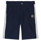 Boys Navy Logo Shorts, 1, hi-res