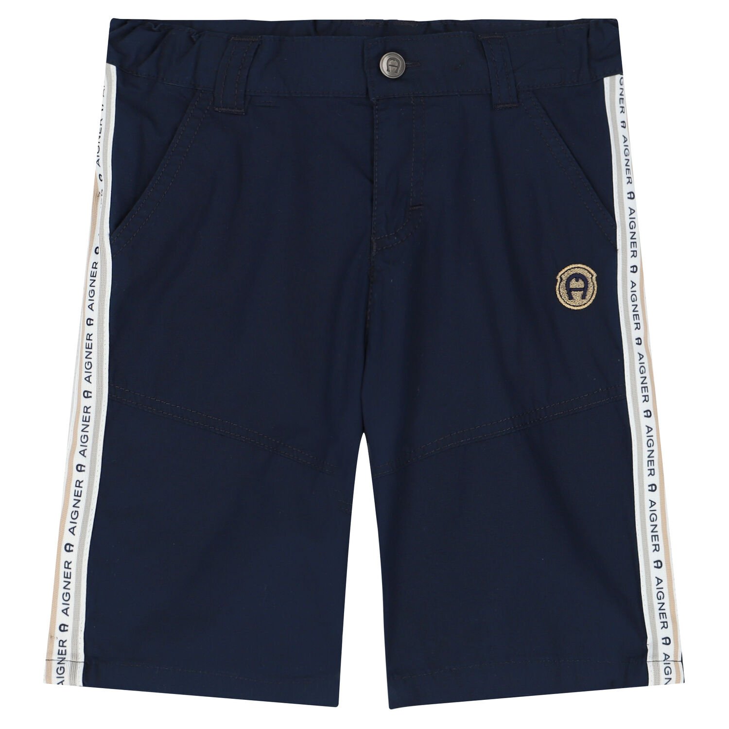 Boys Navy Logo Shorts, 1, hi-res